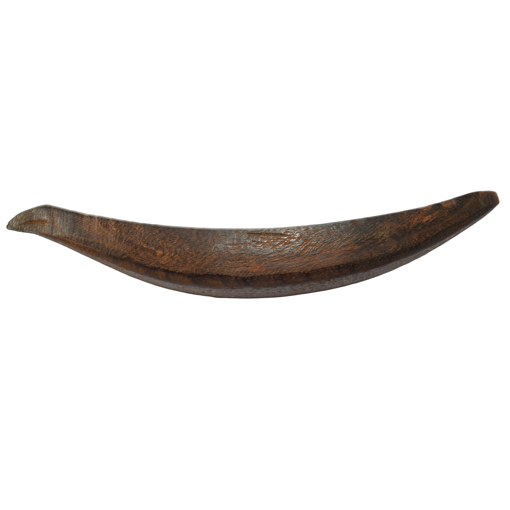 antique, hand-carved wooden model canoe from Sierra Leone