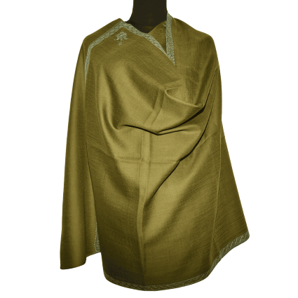 Green handwoven shawl from Kashmir