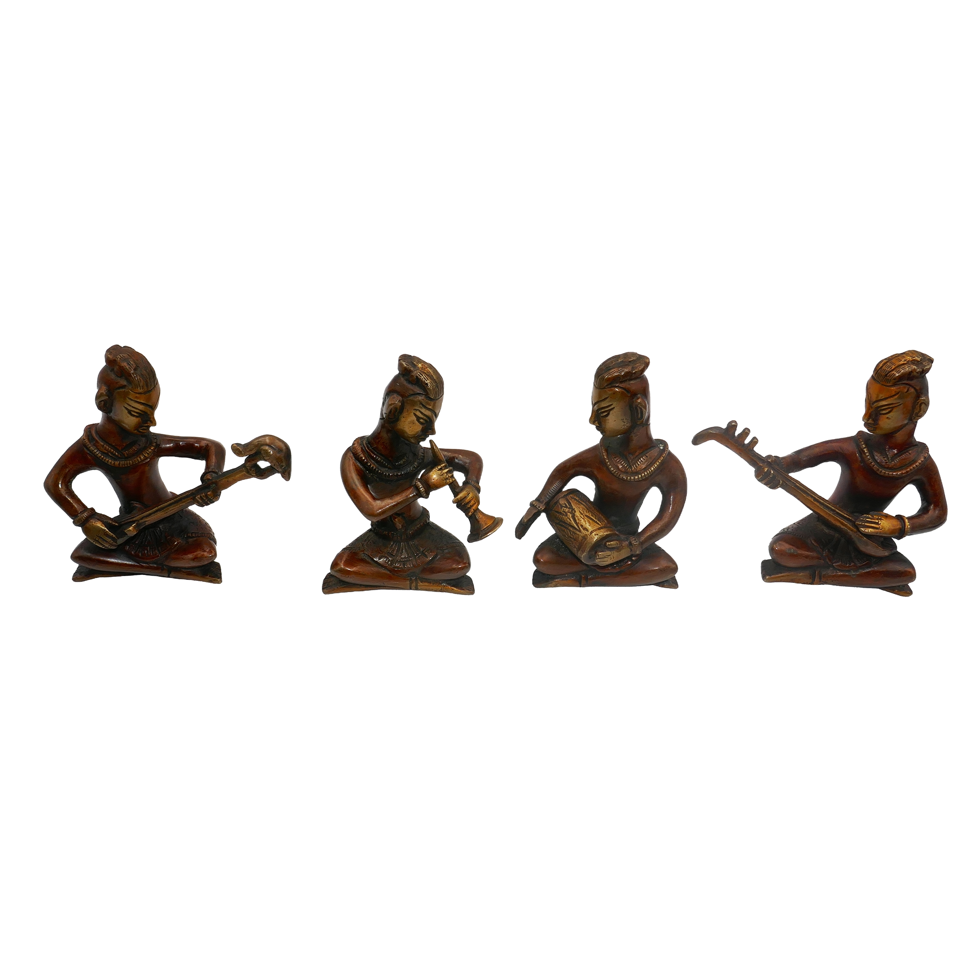 Set of four Indian brass musicians