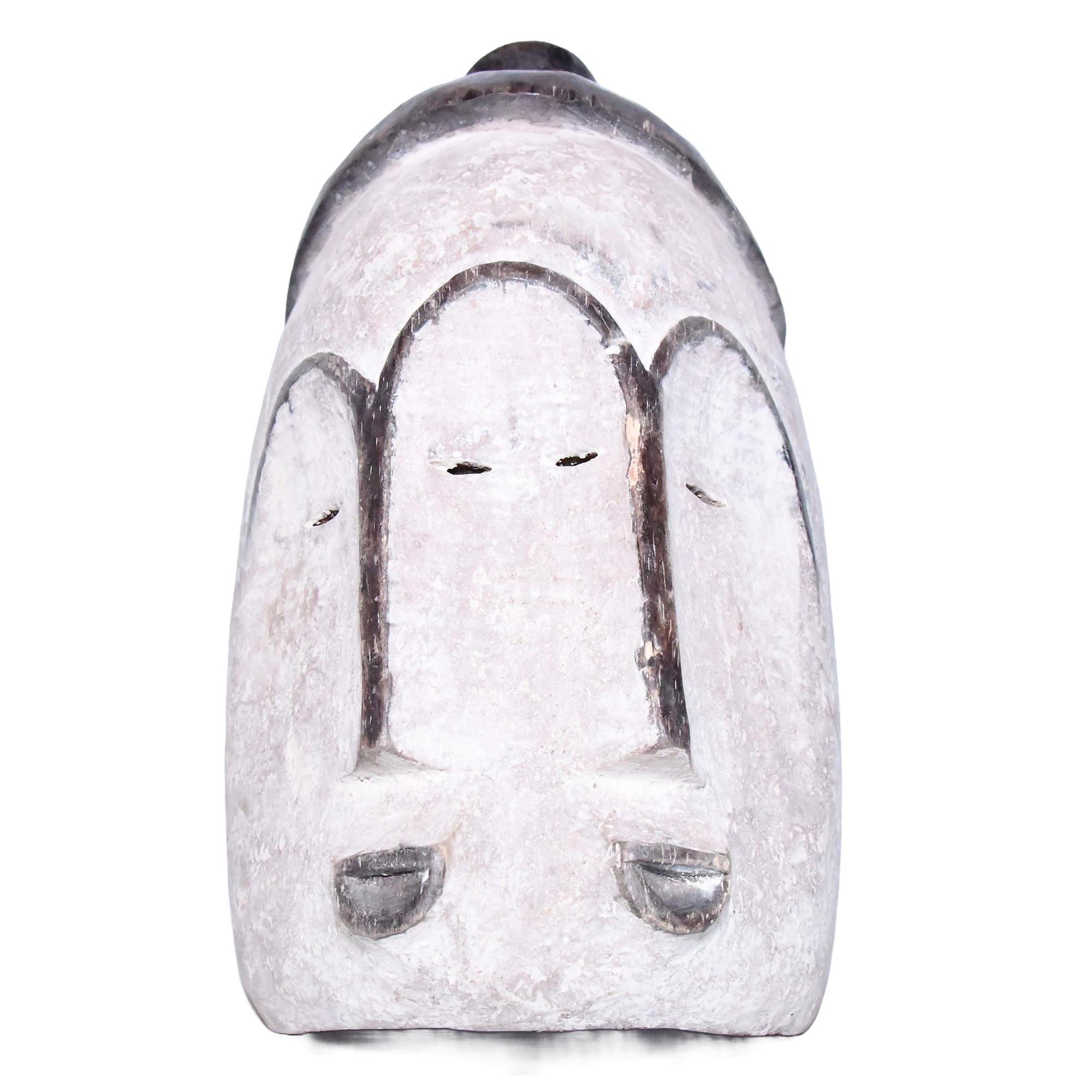 Multi faced Fang mask from Africa. This rare mask is carved with intricate details and multiple huma