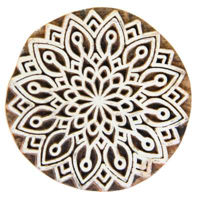 Versatile Hand-Carved Wooden Printing Blocks for Textile & Craft Art