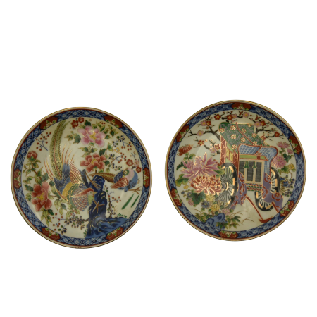 two Japanese Eiwa Kinsei Porcelain Plates.png