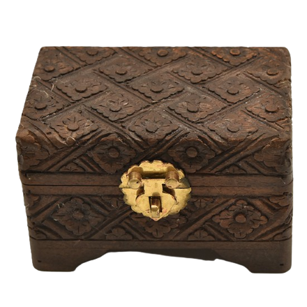 Store your treasures in this beautiful wooden box, hand-crafted in India with an elegant diamond flower design.