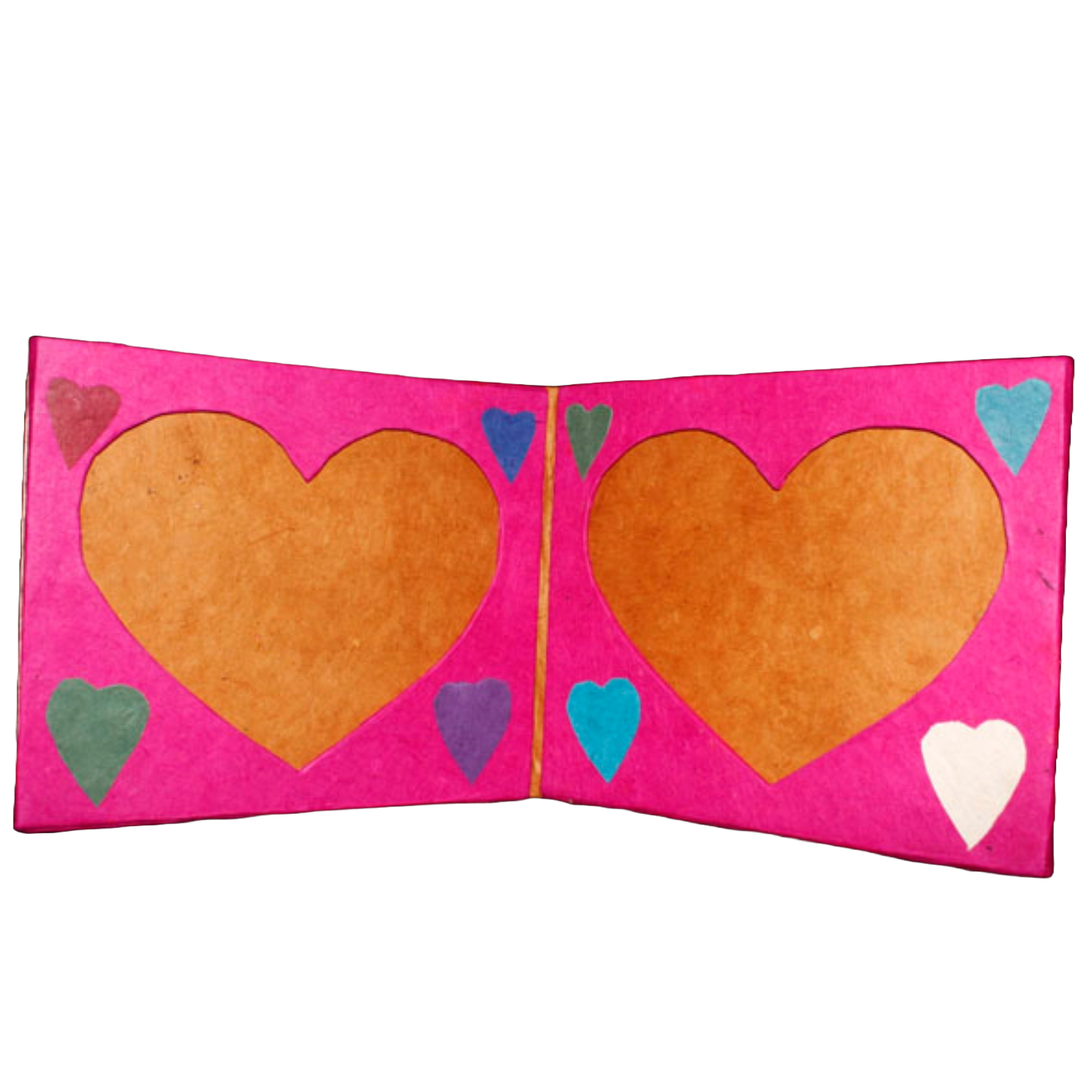 Lokta paper love heart double photo frame