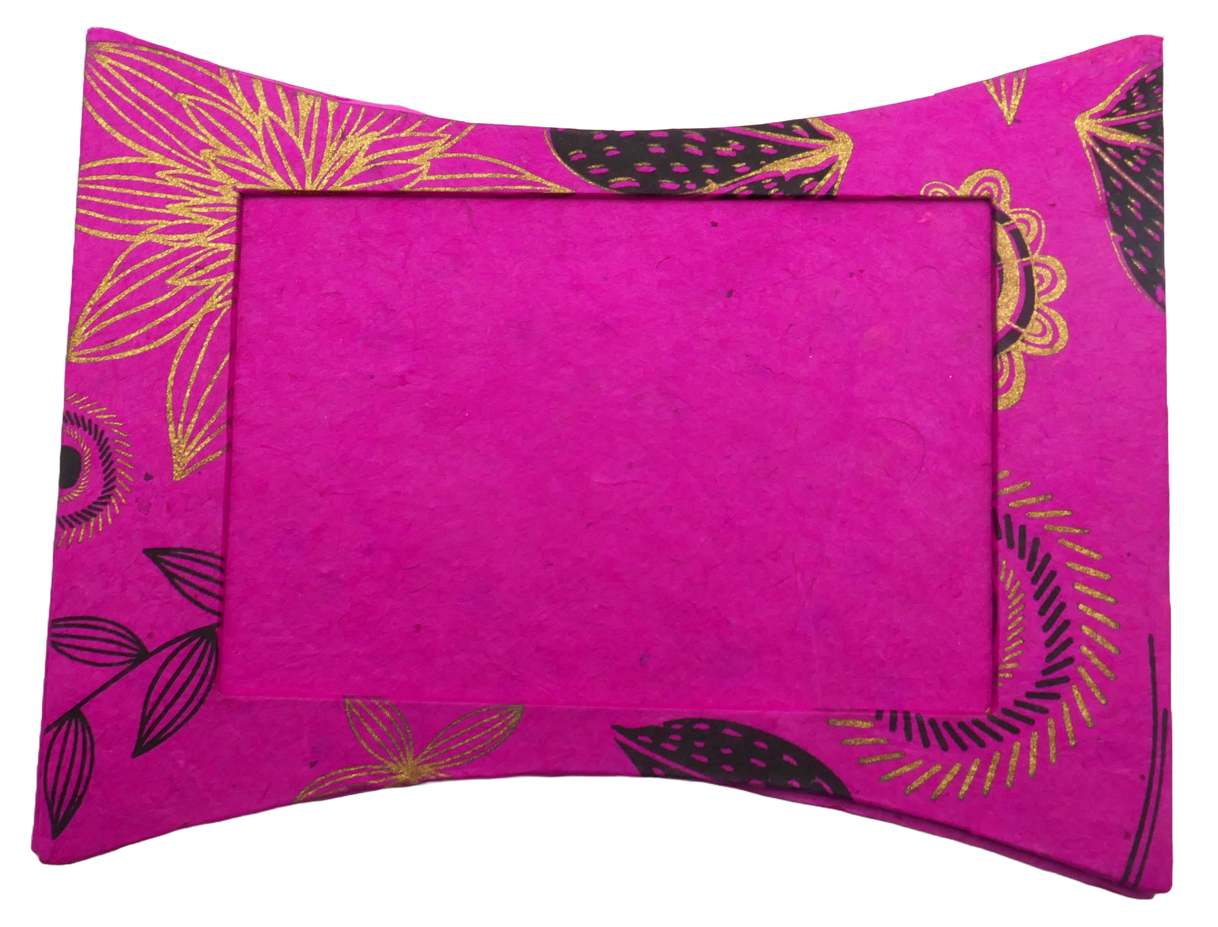 Lokta handmade paper double photo frame pink