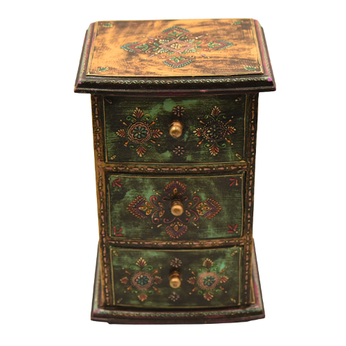 Hand painted three drawer Rajasthan chest