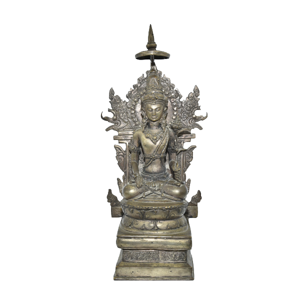 Chenrezig (Avalokiteshvara) Brass Statue front viewt. sm.png