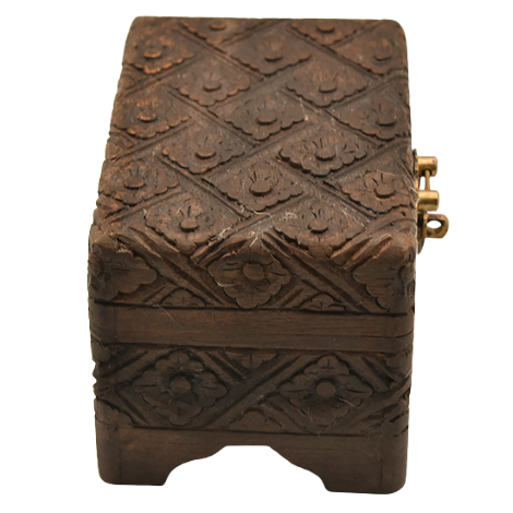 Wooden box hand crafted in India with diamond flower