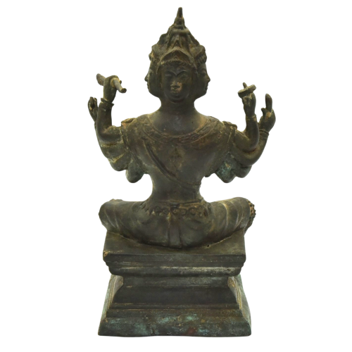 Back view of a antique bronze statue of Brahma.png