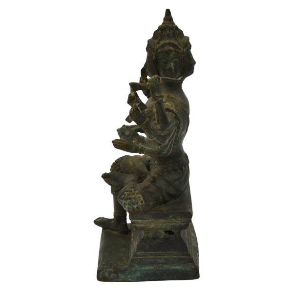 looking left view of a antique bronze statue of Brahma.png