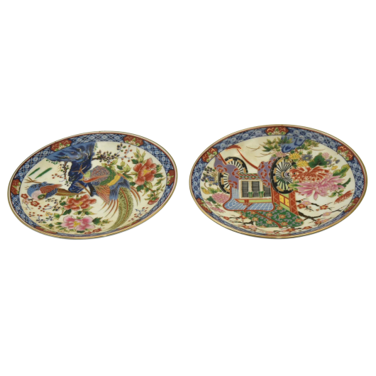 two Japanese Eiwa Kinsei Porcelain Plates upside down view.png