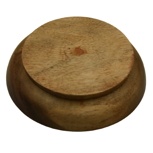 Circular wood and soapstone lotus flower incense holder