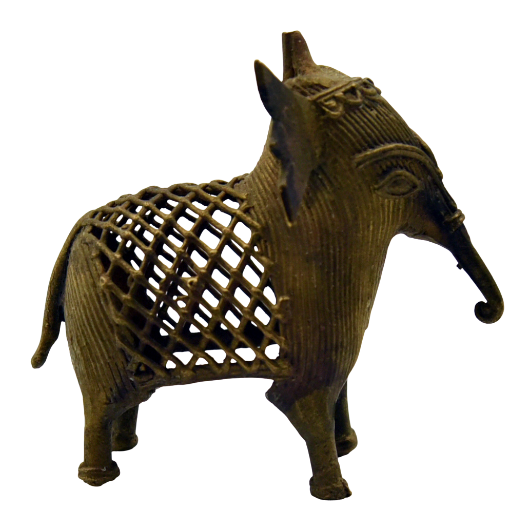 Dhokra hand cast brass elephant