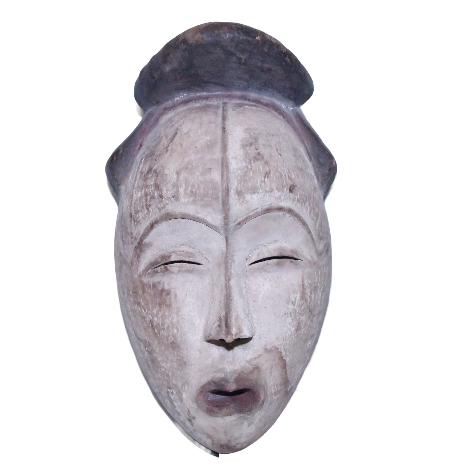 A late 19th or early 20th century Yoruba mask from Nigeria, carved from wood and depicting a stylized human face.