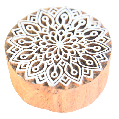 Versatile Hand-Carved Wooden Printing Blocks for Textile & Craft Art