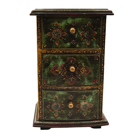 Hand painted three drawer Rajasthan chest