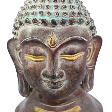 handmade brass Buddha head statue