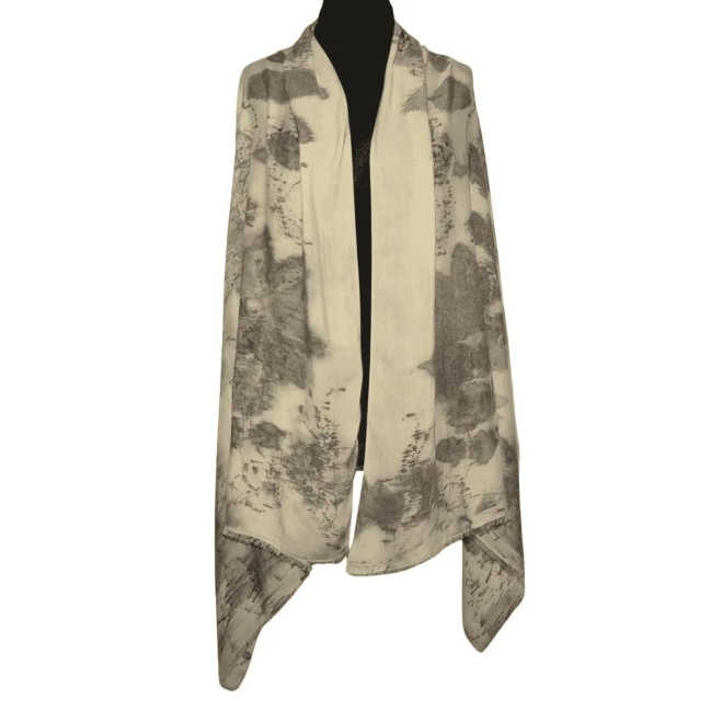 Eco print hand woven pure bamboo silk stole