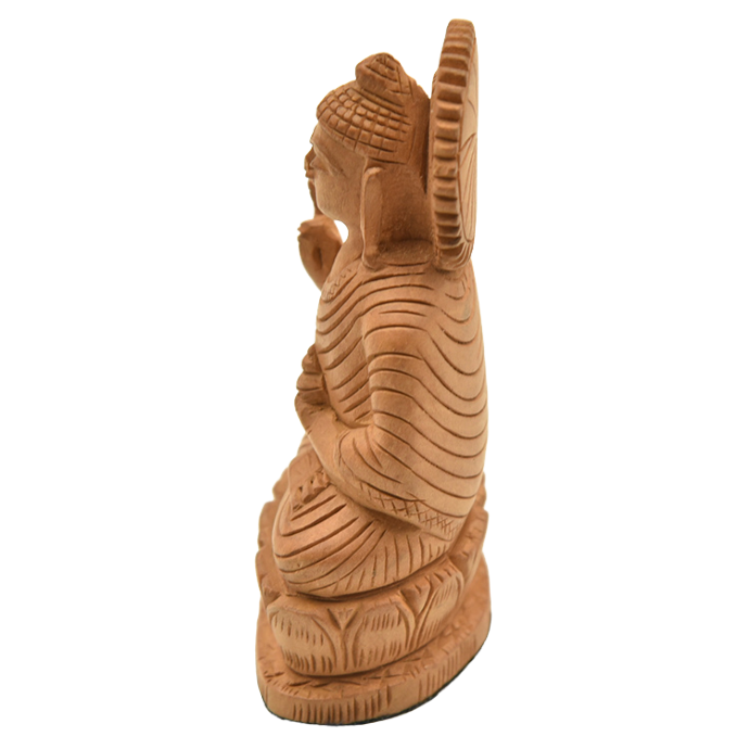 Wooden sitting medicine Buddha carving