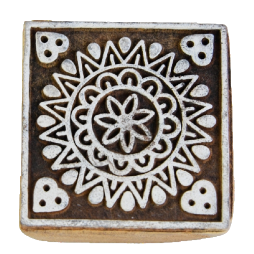 Medium hand carved Indian printing blocks