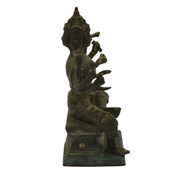 looking right view of a antique bronze statue of Brahma.png