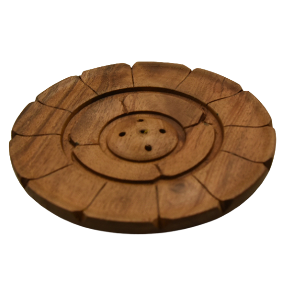 Wooden lotus flower incense holder
