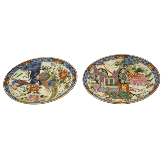 two Japanese Eiwa Kinsei Porcelain Plates upside down view.png