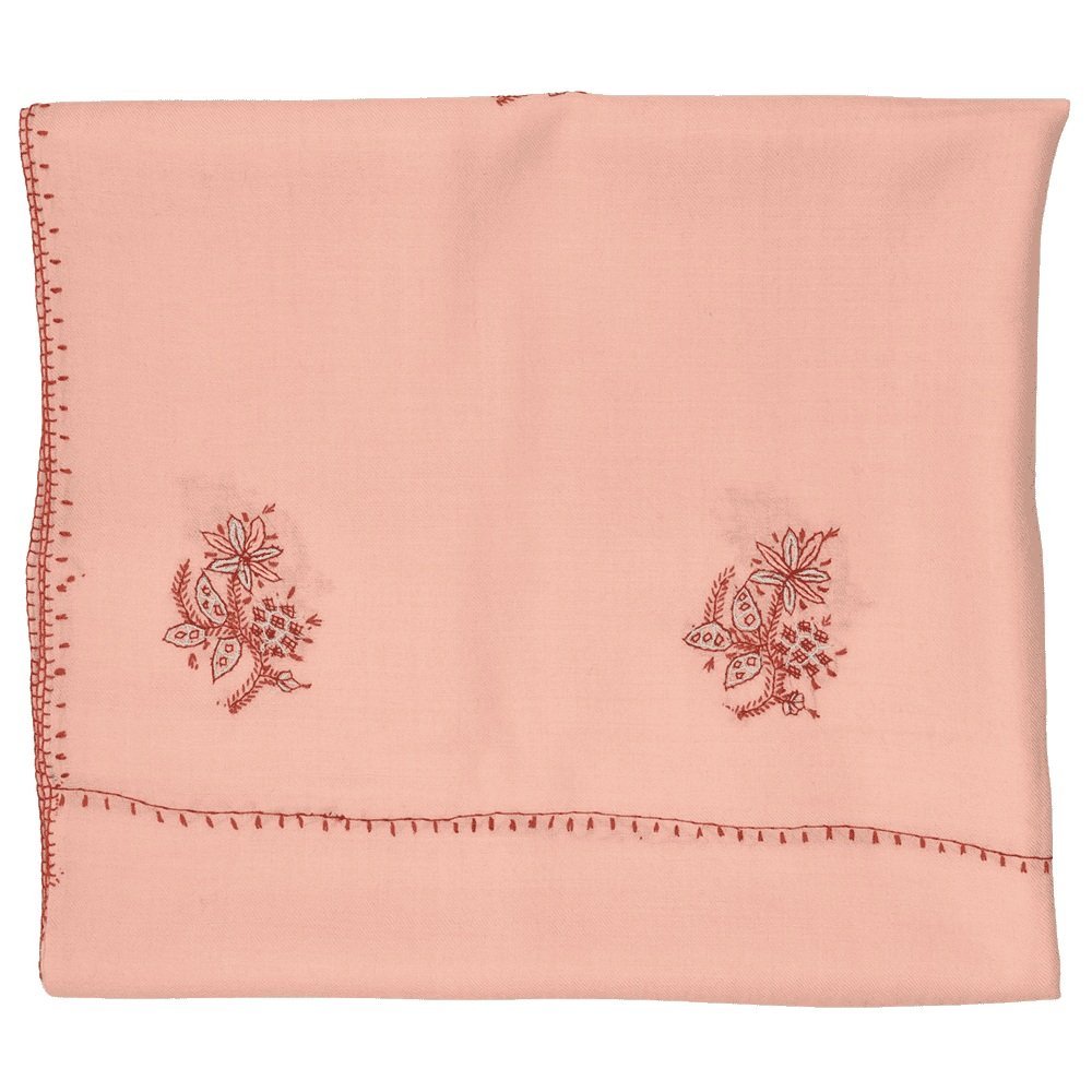 Hand woven Kashmir wool stole in pink