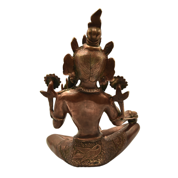 Hand-cast brass Nepalese Green Tara statue