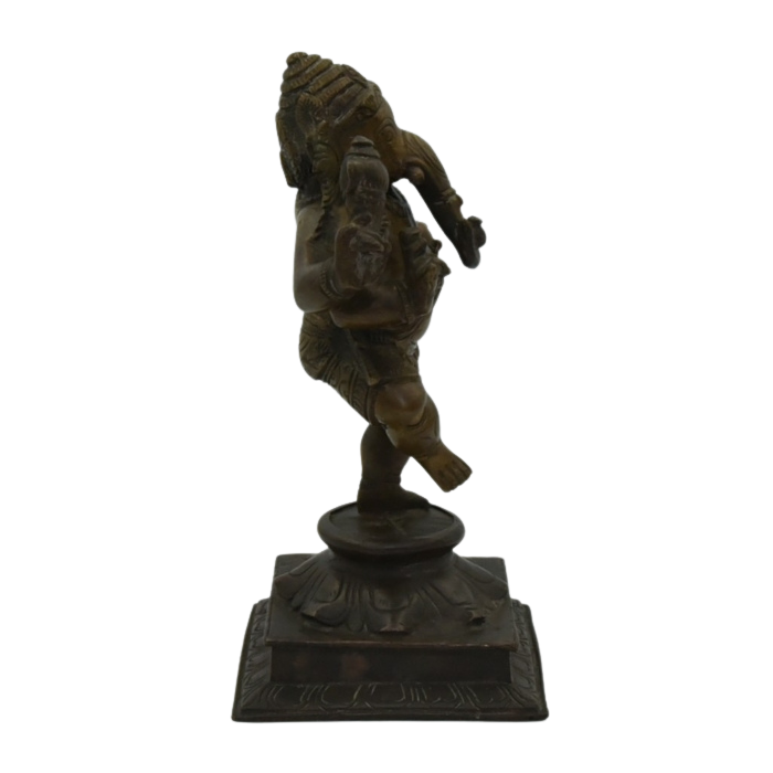 Antique bronze Ganesh statue dancing looking right.png