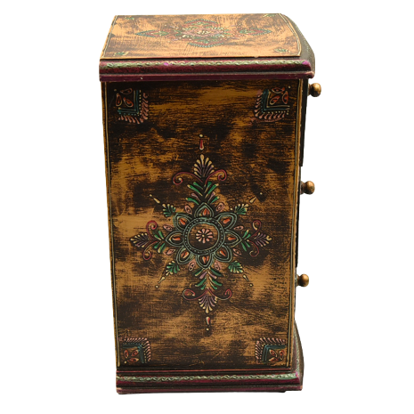 Hand painted three drawer Rajasthan chest