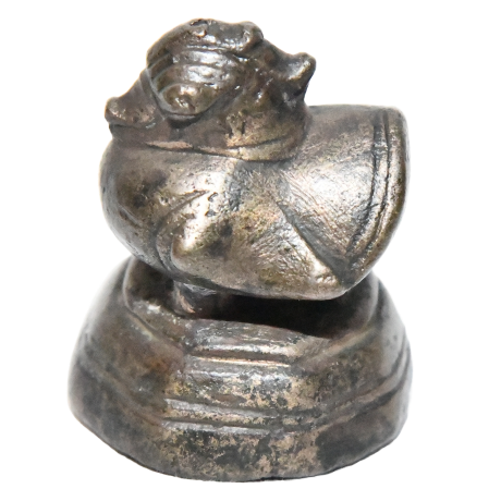 Four Burmese Hintha bird bronze opium weights.png