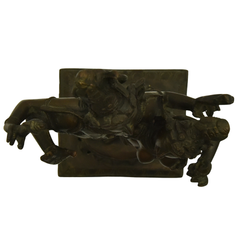 Shiva and Parvati bronze statue looking down the statue view.png