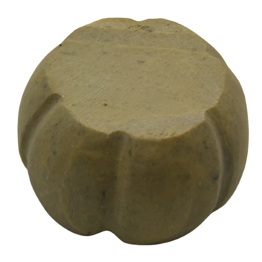 Circular wood and soapstone lotus flower incense holder