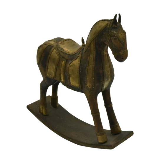 Rajasthani hand carved wooden Marwari horse south east facing.png