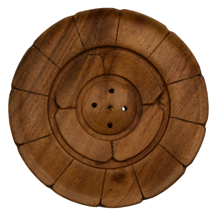Wooden lotus flower incense holder