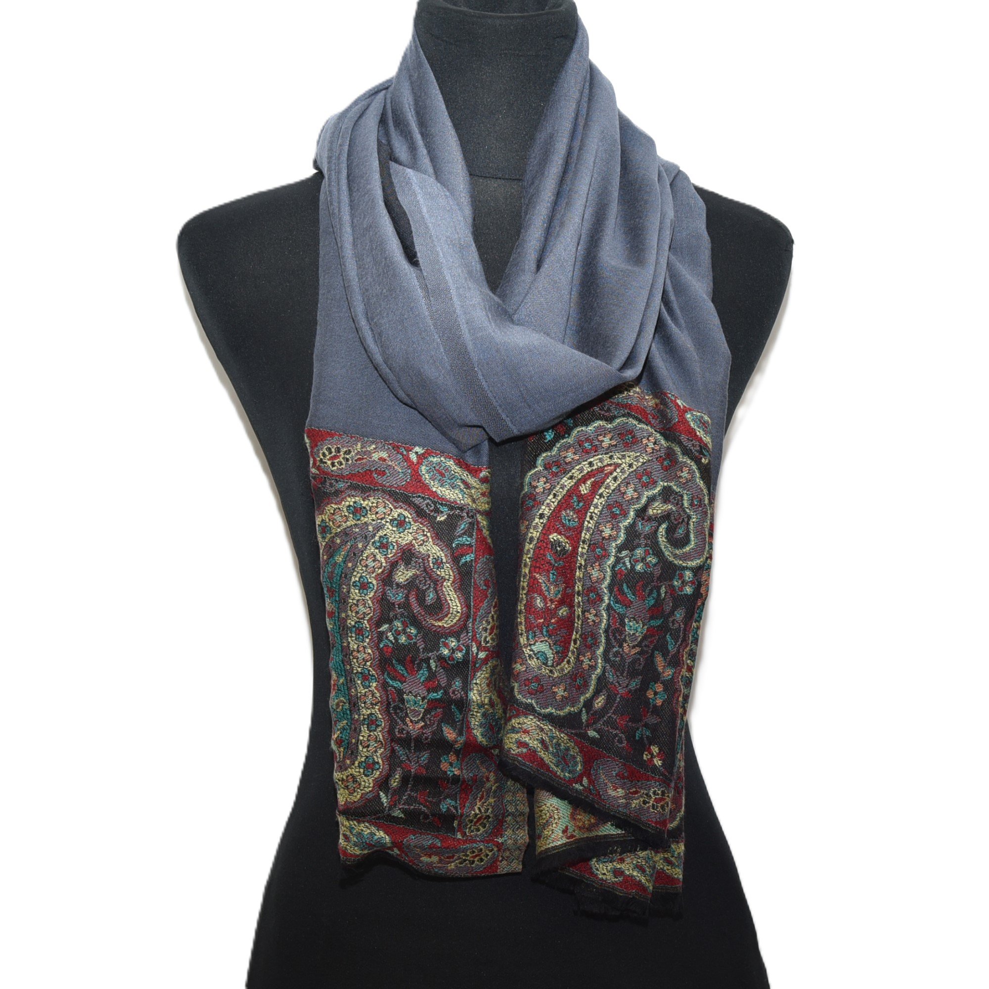 Varanasi handwoven cotton silk blend shawl