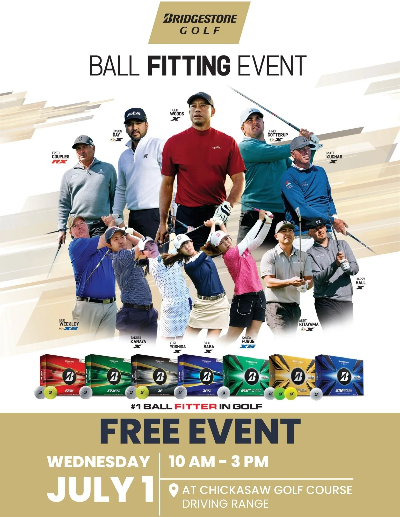 FREE BRIDGESTONE GOLF BALL FITTING 