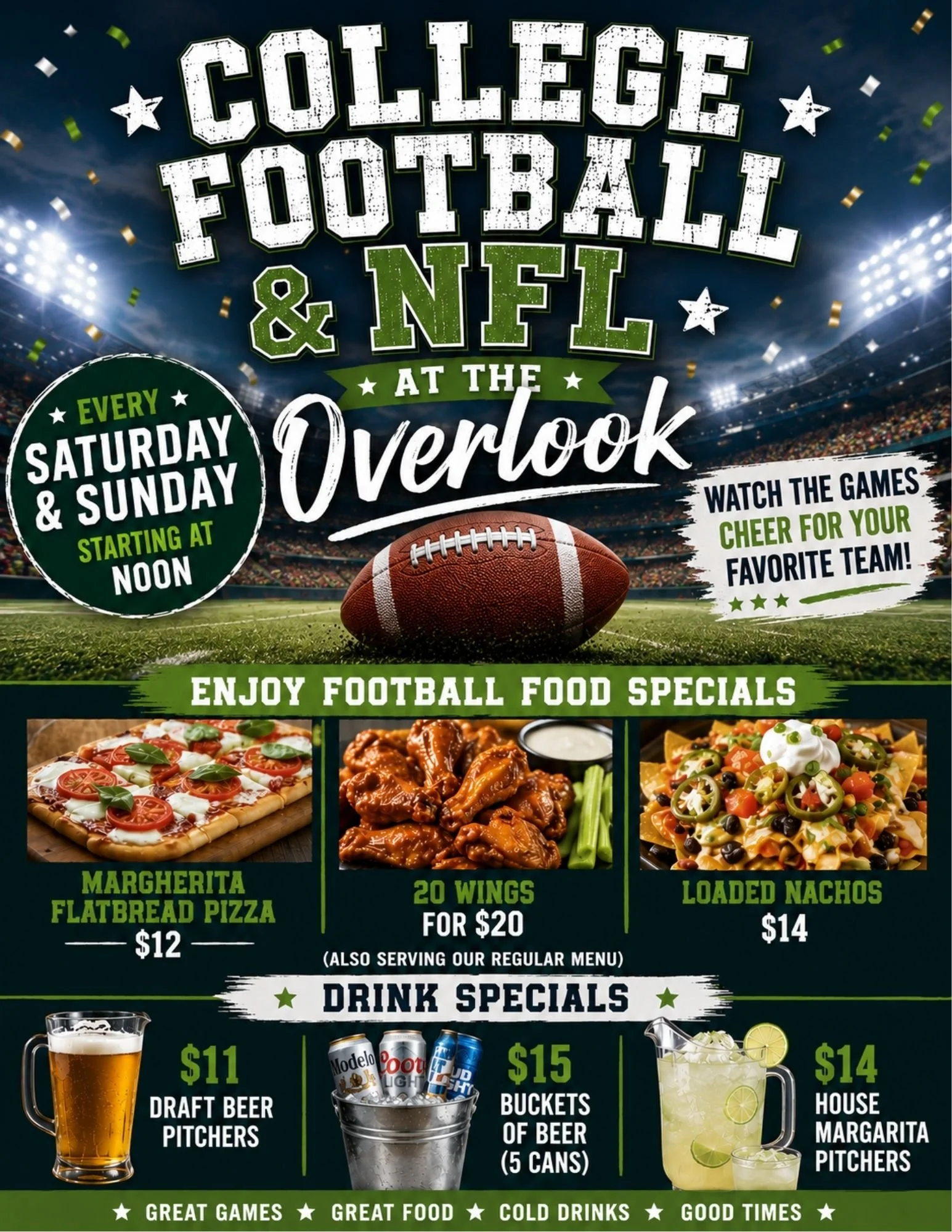 College Football and NFL @ The Overlook 