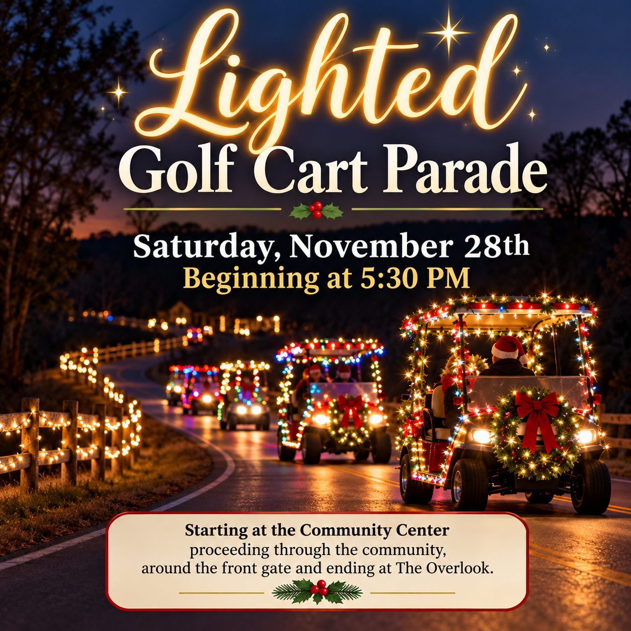 Lighted Golf Cart Parade