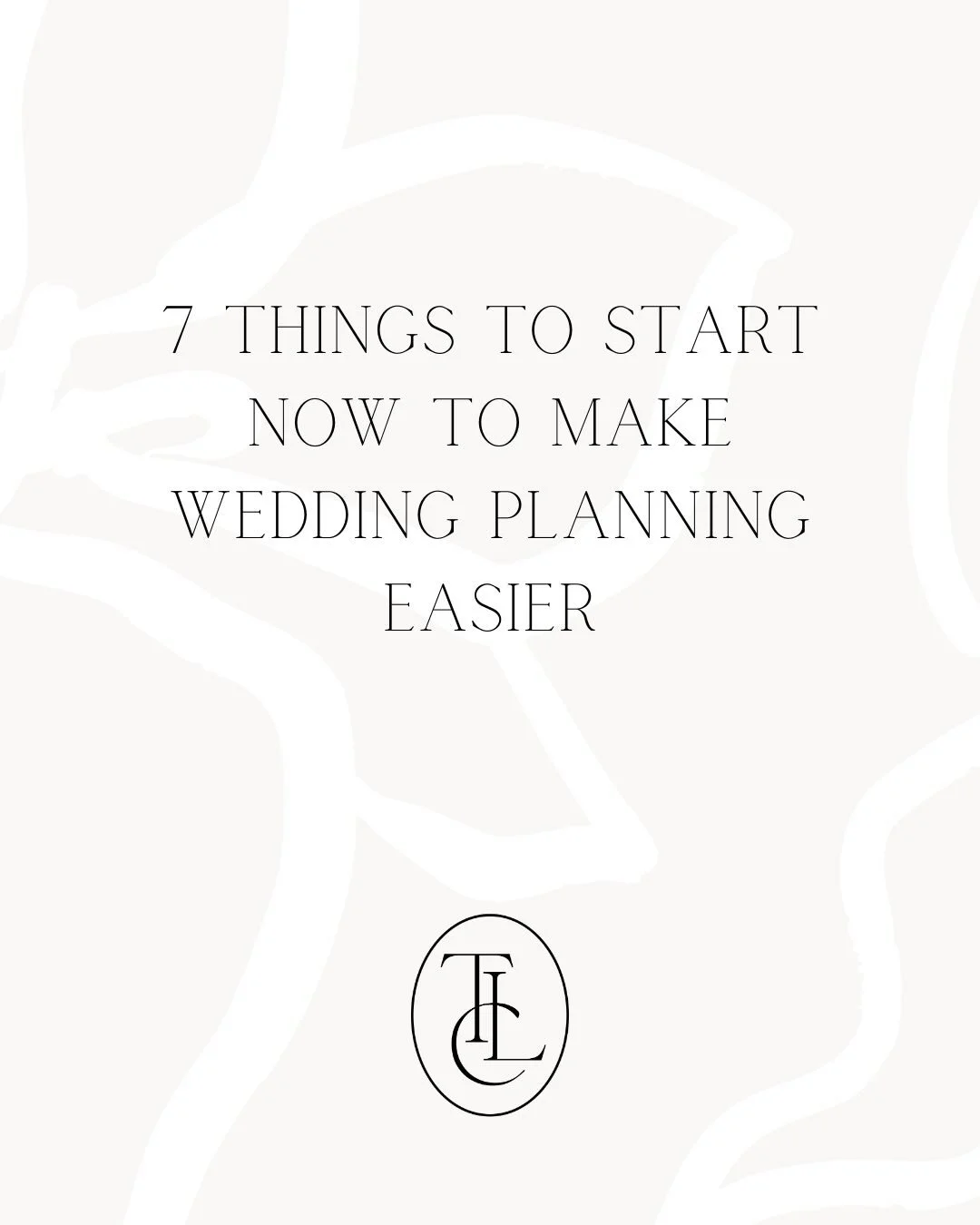 Wedding planning doesn&rsquo;t have to feel overwhelming.

These are the small things you can start now that make everything easier later &mdash; more clarity, fewer stress spirals, and a whole lot less second-guessing.

No chaos.
No endless to-do li
