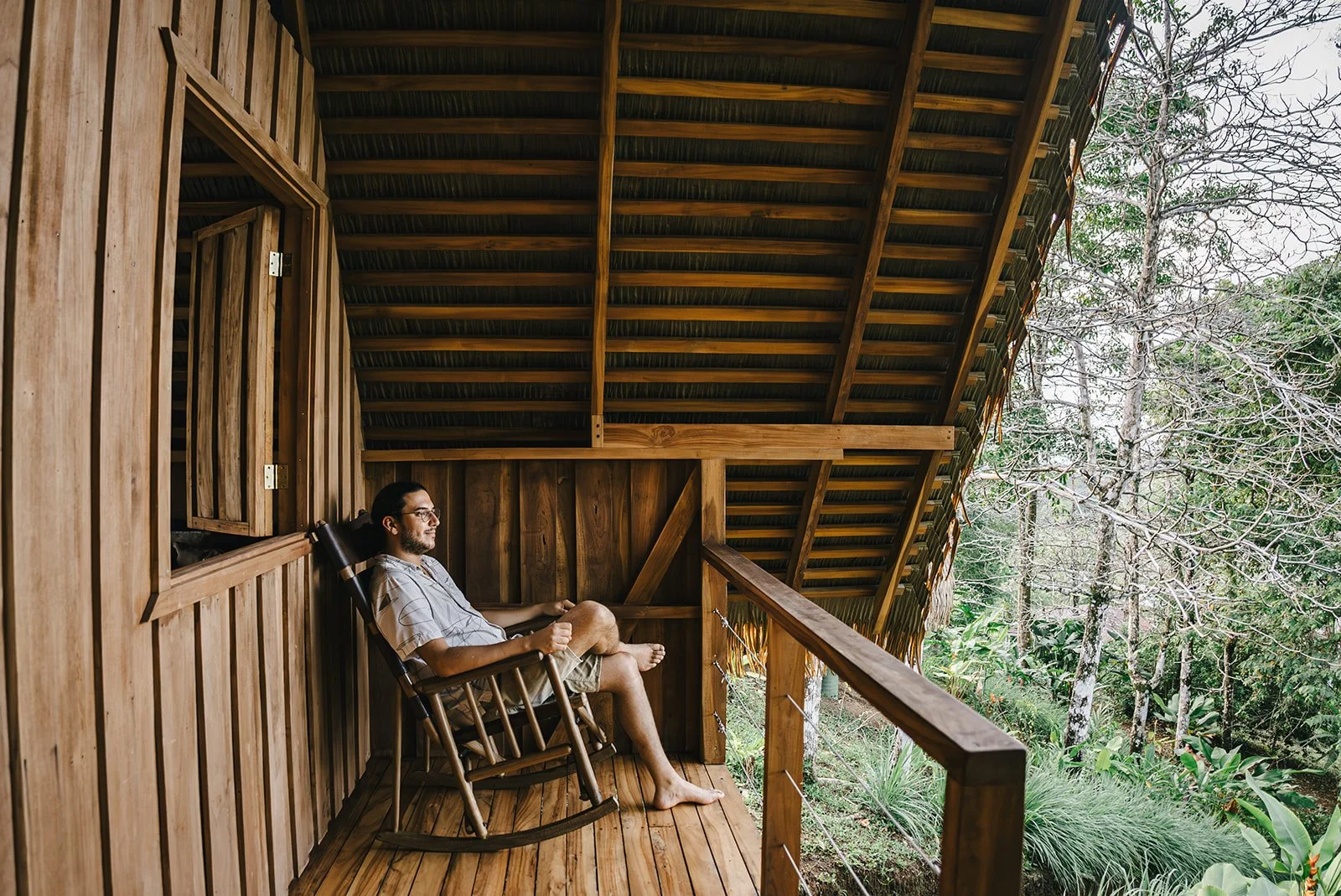 Resting on the balcony