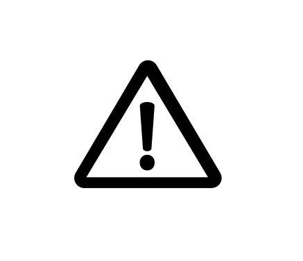 Warning triangle sign with exclamation mark inside.