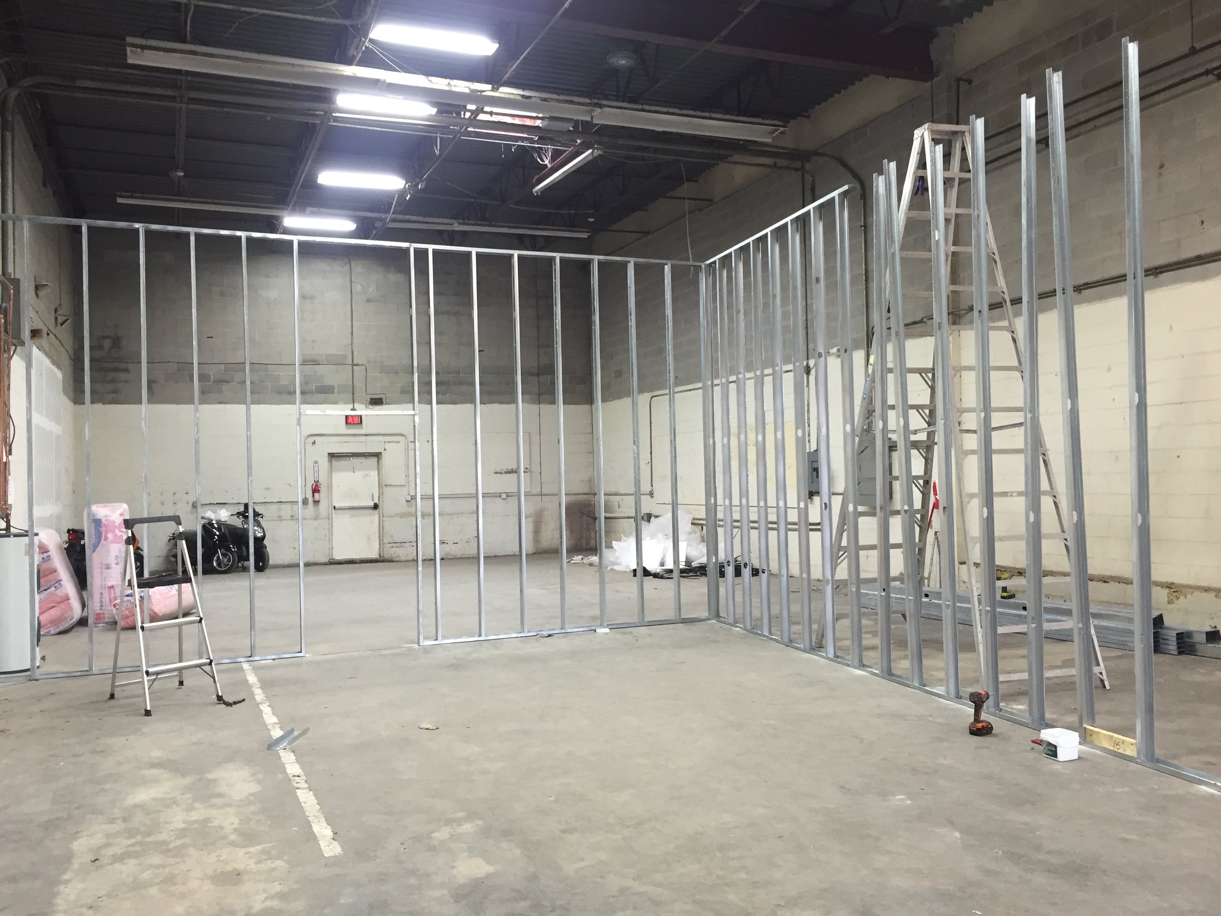 Z-shaped wall taking form