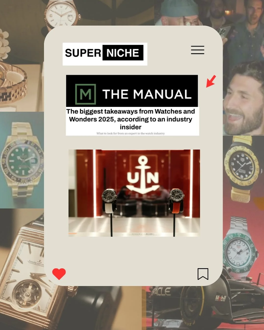 Client @superniche.studios featured in @manual_nyc with insights from @watchesandwonders. From indies to in the hills with @ulyssenardinofficial, Geneva will never be the same S/O to @markdmckee11 for the coverages