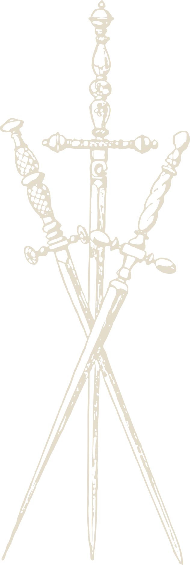 Black and white illustration of an anchor resting on a tripod stand.