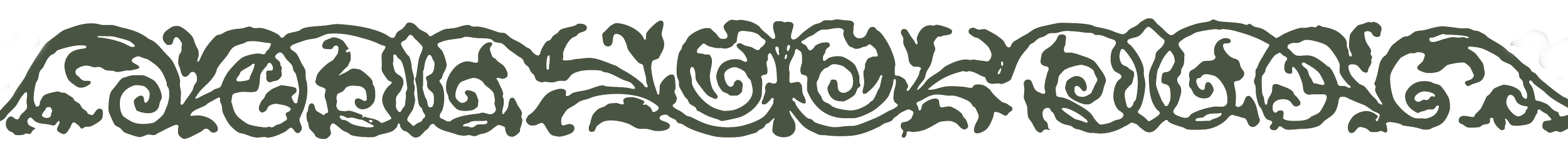 Decorative gray floral and vine pattern on a black background.