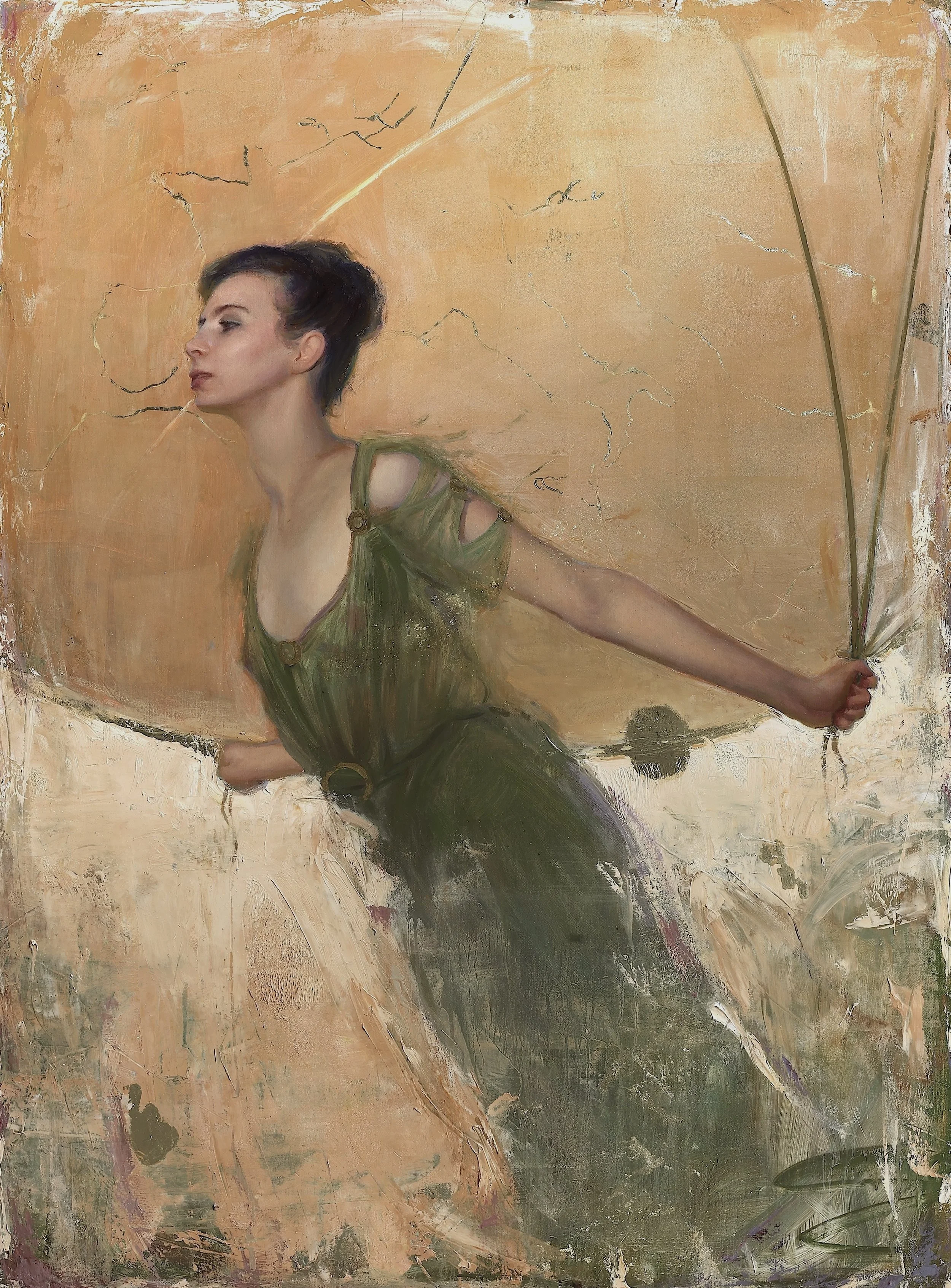 "Atlas"    10x8 inches.  Oil and 18K Gold.  $24,000