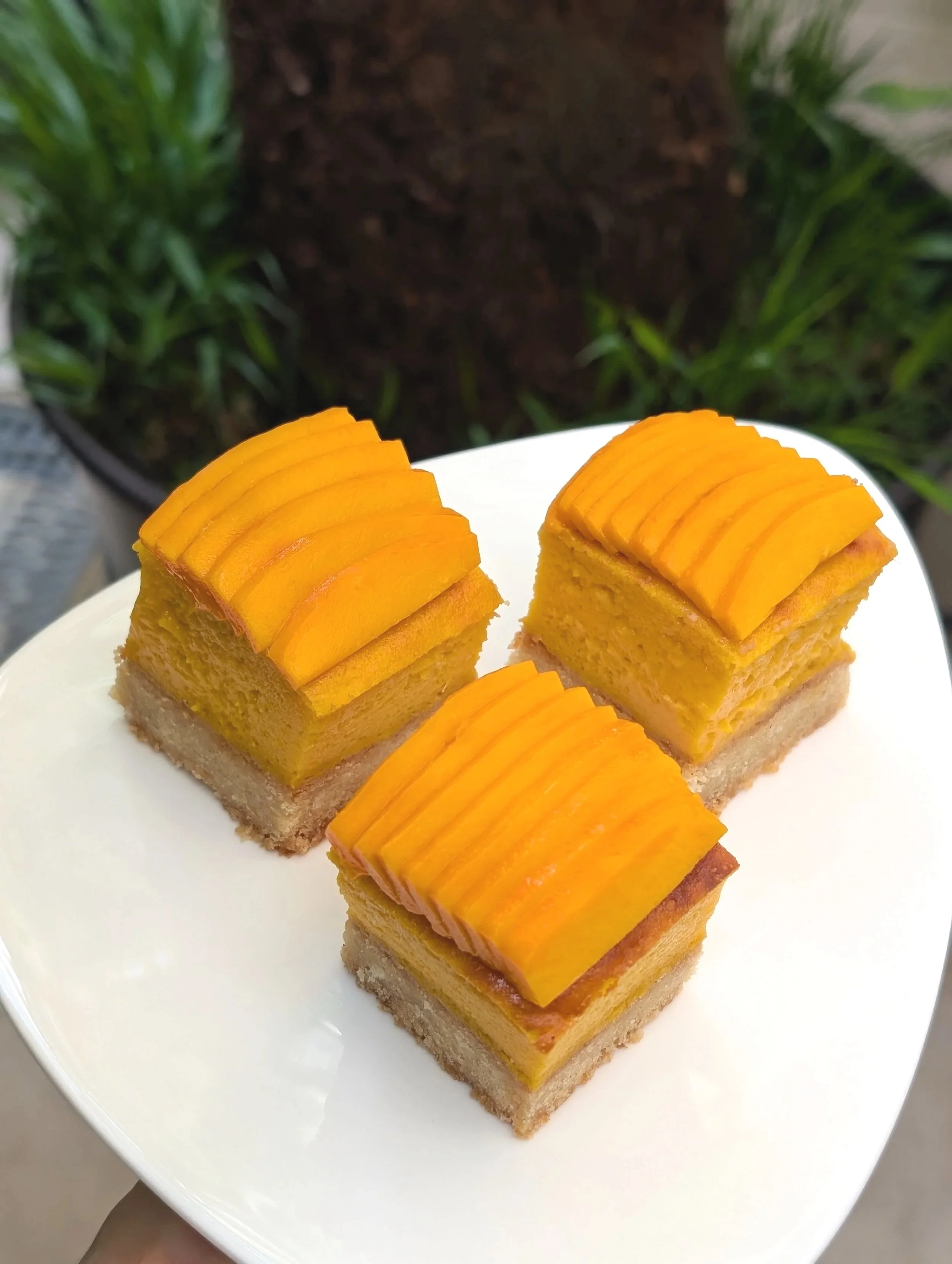 Vegan Baked Mango & Calamansi Custard Slice
