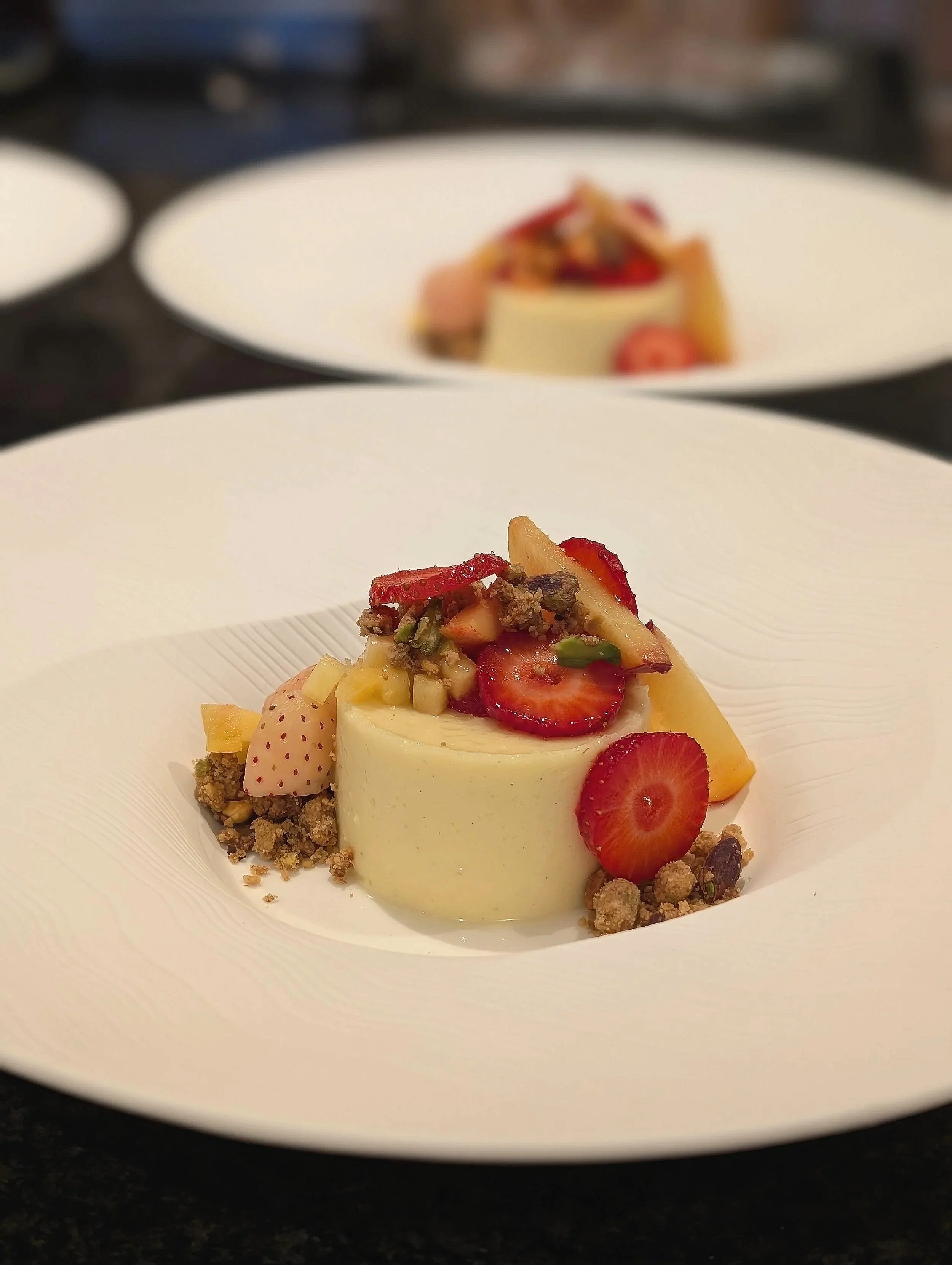 Lemon & Elderflower Posset, Strawberry, Pineberry & Peach, Pistachio Sea Salt Crunch
